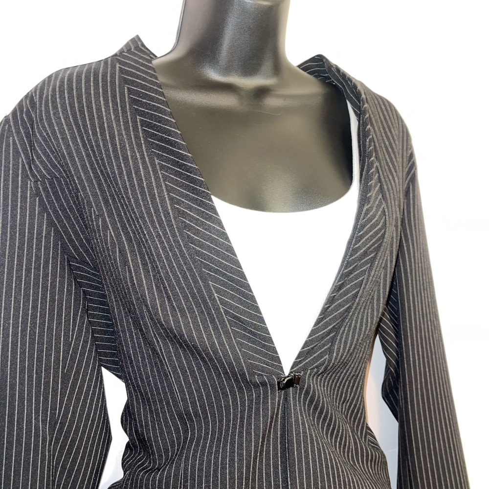 Elegant Black Pinstripe Two Piece Suit